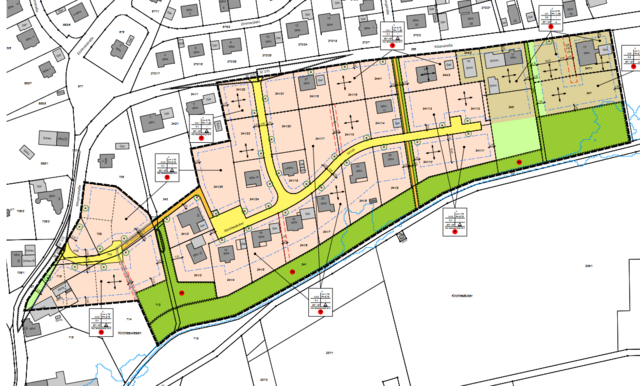Plan des Neubaugebietes in Unteraspach.
